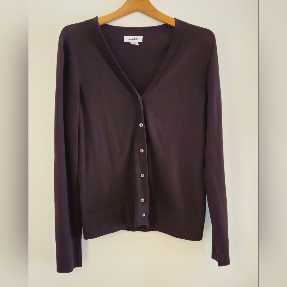 Calvin Klein Women's Brown Cardigan, Size M